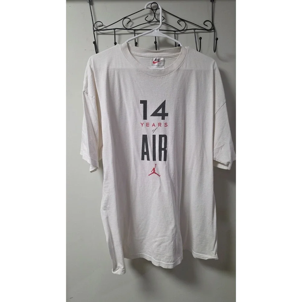 Vintage Nike Air Jordan 14 Years 1998 Sneaker Graphic White T-Shirt Adult Sz XL